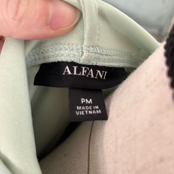 Alfani Womens Hoodie Sweatshirt Drop Shoulder Light Green Size Petite Medium NWT - Picture 7 of 11